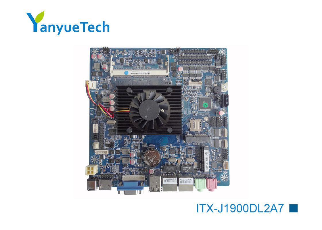 ITX-J1900DL2A7 산업적 PC 작은 ITX 메인보드는 탑승하는 인텔 J1900 CPU 10 COM을 납땜질했습니다