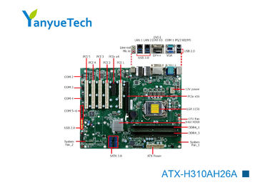 ATX-H310AH26A 산업적 ATX 메인보드 / 인텔 메인보드 Intel@ PCH H310 칩 2 LAN 6 COM 10 USB 7 슬롯 5 PCI